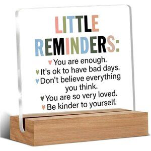 Inspirational Motivational Gifts Little Reminders You are Enough Clear Desk Sign